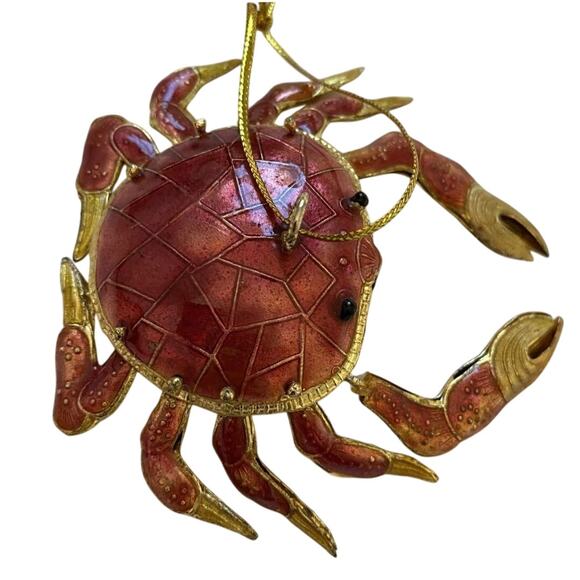 Alsan Victorian Enameling Cloisonné Ornament Crab Hinged Legs Beach - Picture 11 of 13